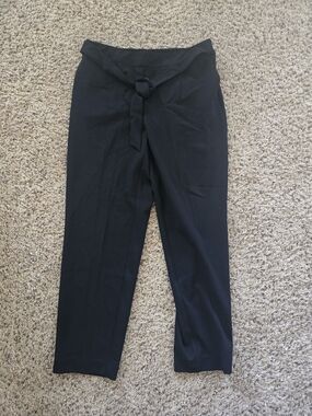 Worthington Black Tie-Front Trousers 10 Tall